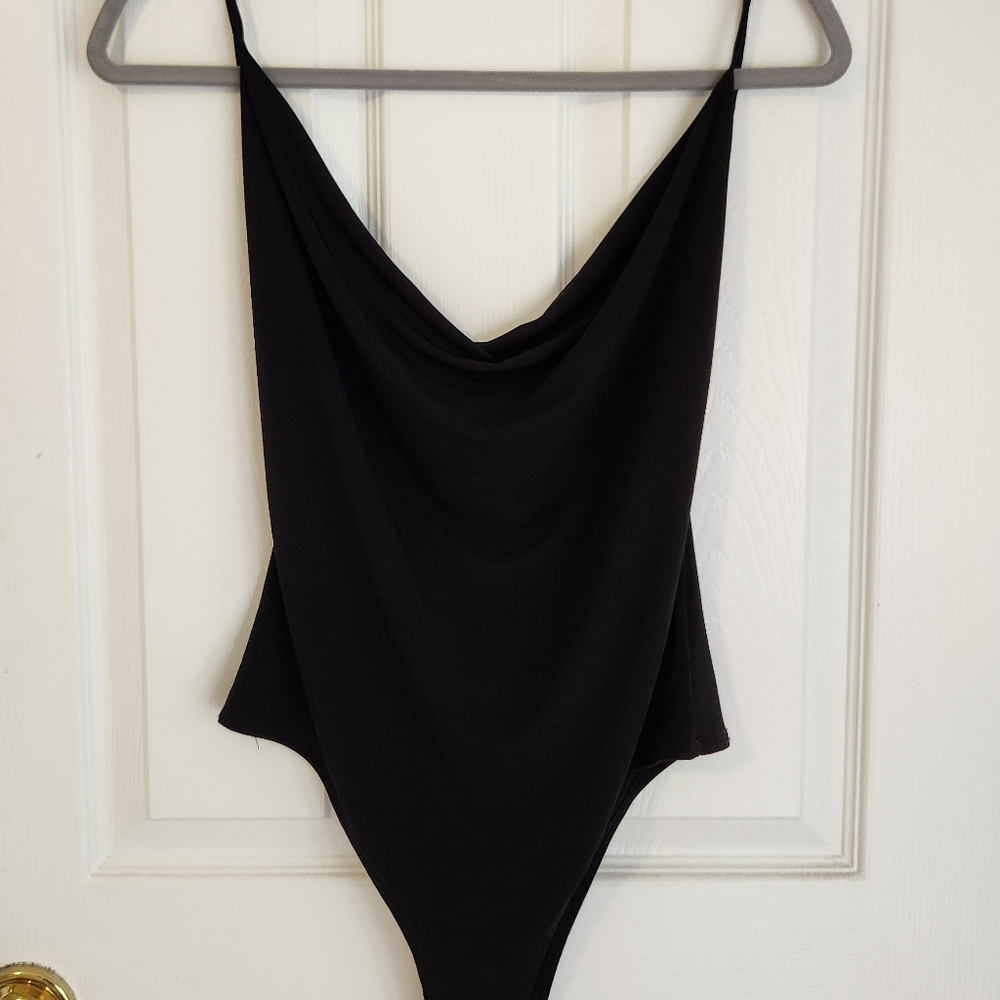 Black draped body suit